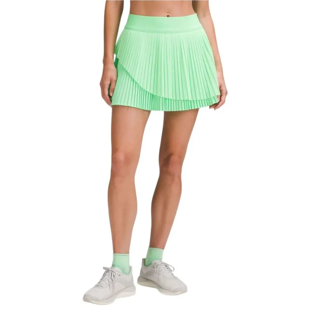 Lululemon Tiered Pleats High-Rise Tennis Skirt Pistachio - Picture 3 of 8